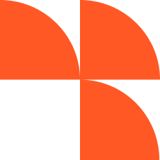 Abstract orange and gray geometric shapes forming a symmetrical pattern.